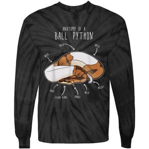 Anatomy Of A Piebald Ball Python Funny Reptile Snake Lover Tie-Dye Long Sleeve Shirt