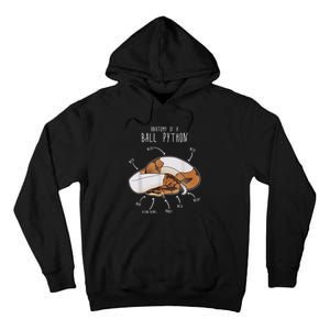 Anatomy Of A Piebald Ball Python Funny Reptile Snake Lover Tall Hoodie