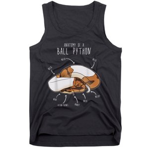 Anatomy Of A Piebald Ball Python Funny Reptile Snake Lover Tank Top