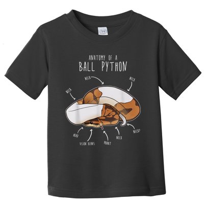 Anatomy Of A Piebald Ball Python Funny Reptile Snake Lover Toddler T-Shirt