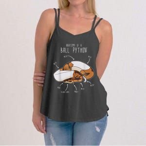 Anatomy Of A Piebald Ball Python Funny Reptile Snake Lover Women's Strappy Tank