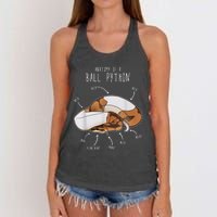 Anatomy Of A Piebald Ball Python Funny Reptile Snake Lover Women's Knotted Racerback Tank