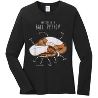 Anatomy Of A Piebald Ball Python Funny Reptile Snake Lover Ladies Long Sleeve Shirt