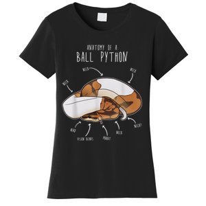 Anatomy Of A Piebald Ball Python Funny Reptile Snake Lover Women's T-Shirt