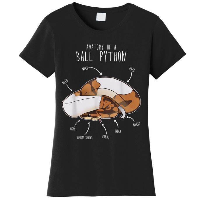 Anatomy Of A Piebald Ball Python Funny Reptile Snake Lover Women's T-Shirt