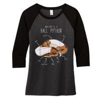 Anatomy Of A Piebald Ball Python Funny Reptile Snake Lover Women's Tri-Blend 3/4-Sleeve Raglan Shirt