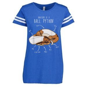 Anatomy Of A Piebald Ball Python Funny Reptile Snake Lover Enza Ladies Jersey Football T-Shirt