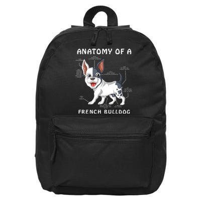 Anatomy Of A French Bulldog 16 in Basic Backpack