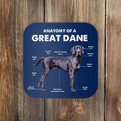 Anatomy Of A Great Dane Perfect Gift For Dog Lovers Coaster