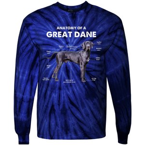 Anatomy Of A Great Dane Perfect Gift For Dog Lovers Tie-Dye Long Sleeve Shirt