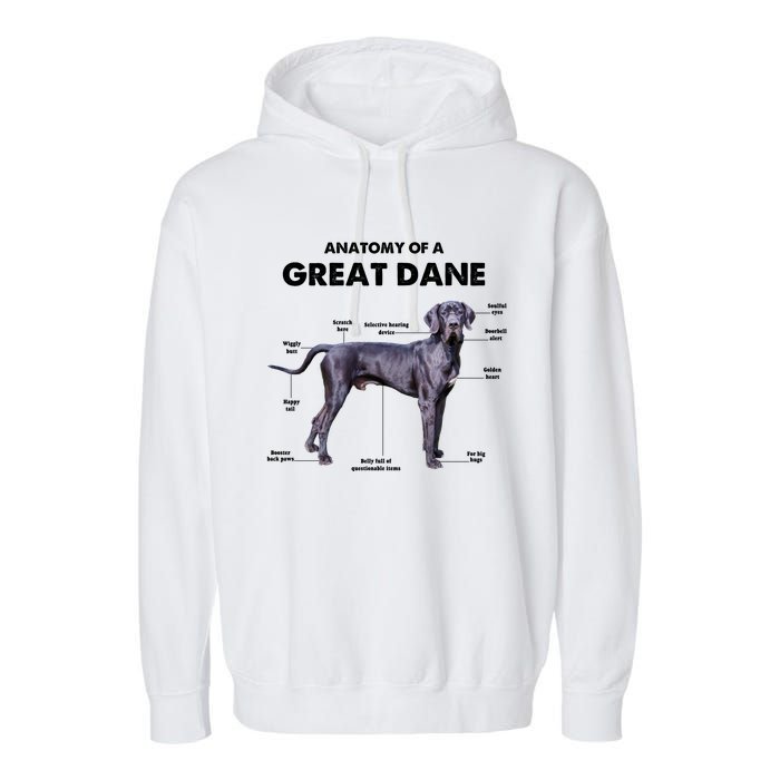 Anatomy Of A Great Dane Perfect Gift For Dog Lovers Garment-Dyed Fleece Hoodie