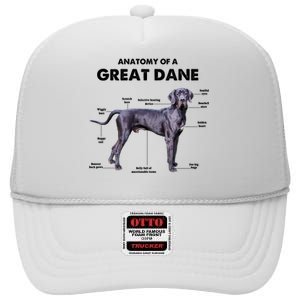 Anatomy Of A Great Dane Perfect Gift For Dog Lovers High Crown Mesh Back Trucker Hat