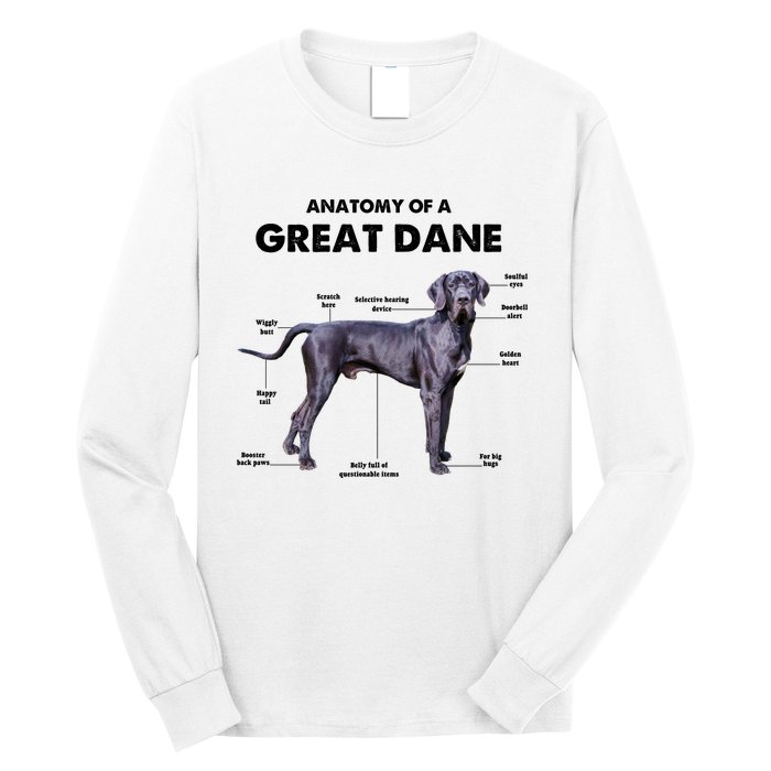 Anatomy Of A Great Dane Perfect Gift For Dog Lovers Long Sleeve Shirt