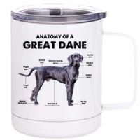 Anatomy Of A Great Dane Perfect Gift For Dog Lovers 12 oz Stainless Steel Tumbler Cup