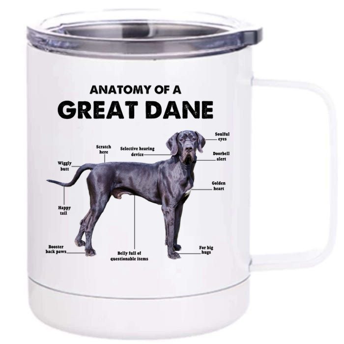 Anatomy Of A Great Dane Perfect Gift For Dog Lovers 12 oz Stainless Steel Tumbler Cup