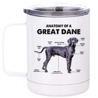 Anatomy Of A Great Dane Perfect Gift For Dog Lovers 12 oz Stainless Steel Tumbler Cup