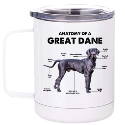 Anatomy Of A Great Dane Perfect Gift For Dog Lovers 12 oz Stainless Steel Tumbler Cup