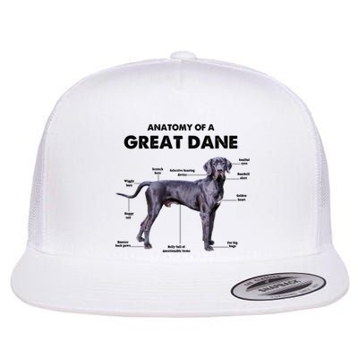 Anatomy Of A Great Dane Perfect Gift For Dog Lovers Flat Bill Trucker Hat