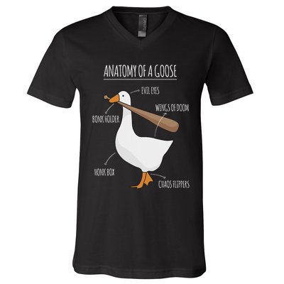 Anatomy Of A Goose Meme V-Neck T-Shirt