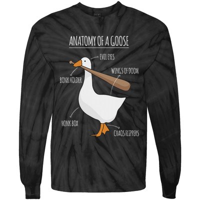 Anatomy Of A Goose Meme Tie-Dye Long Sleeve Shirt
