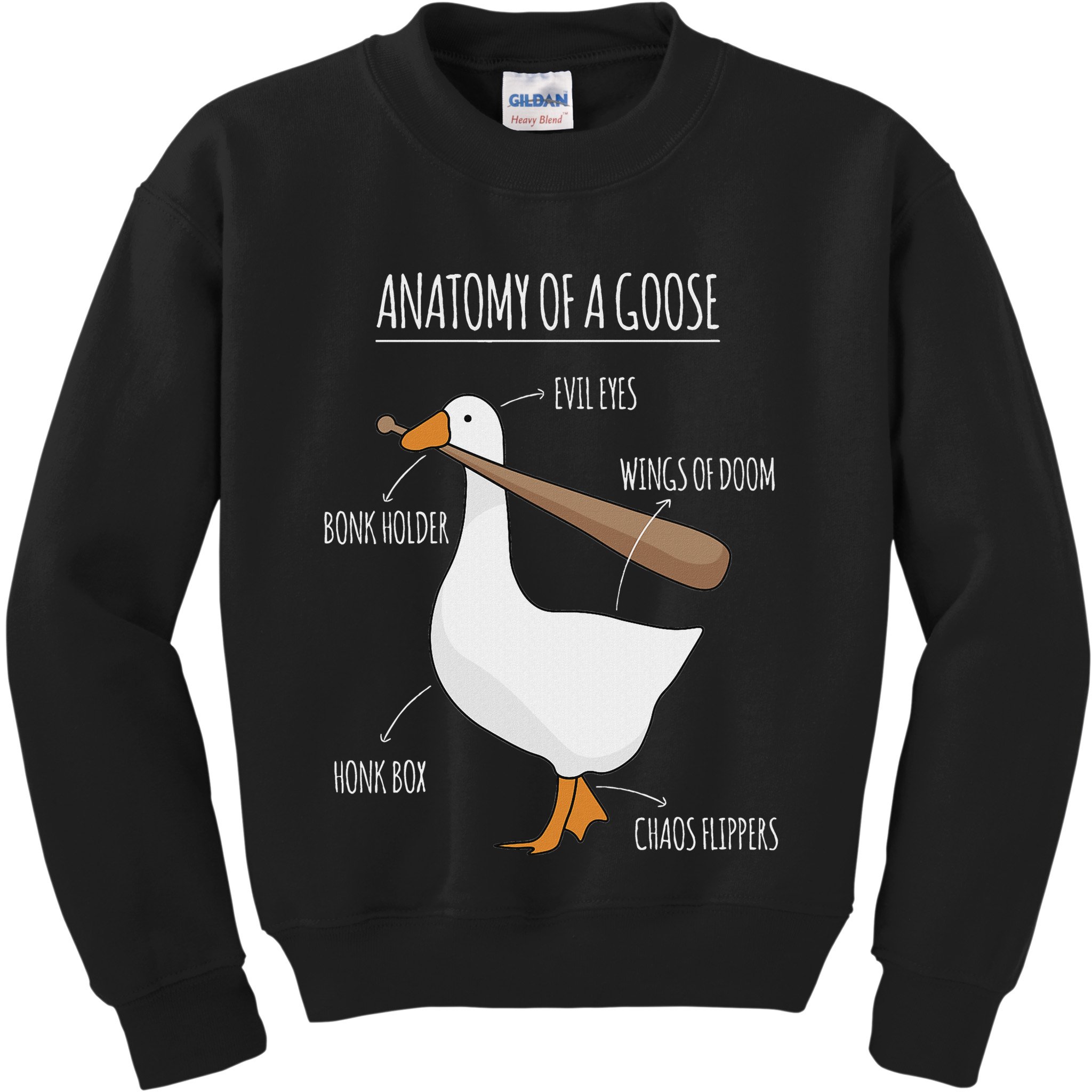 Anatomy Of A Goose Meme Kids Sweatshirt