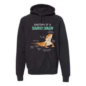 Anatomy Of A Bearded Dragon Bearded Dragon Lizard Pogona Reptile Premium Hoodie