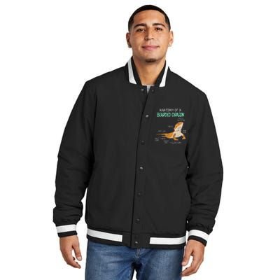 Anatomy Of A Bearded Dragon Bearded Dragon Lizard Pogona Reptile Insulated Varsity Jacket