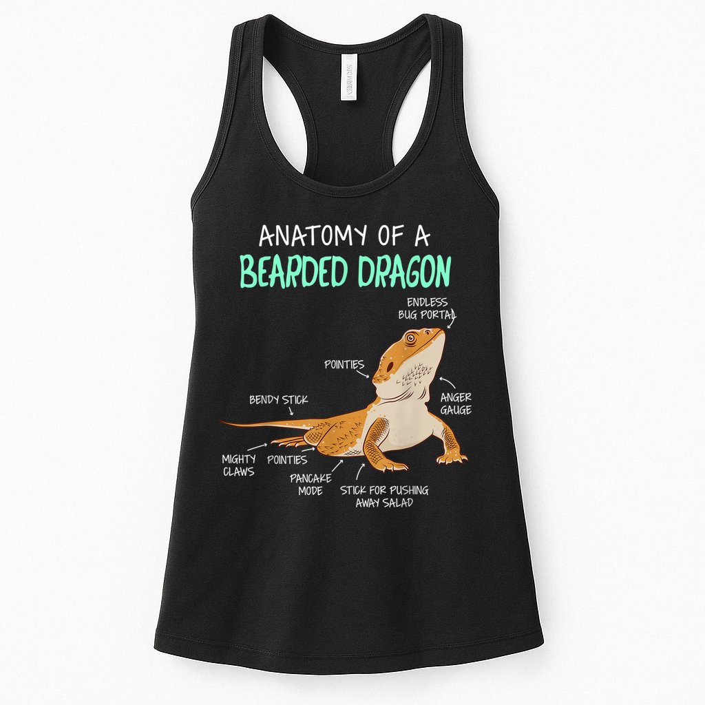 Anatomy Of A Bearded Dragon Bearded Dragon Lizard Pogona Reptile Womens Tank Top