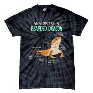 Anatomy Of A Bearded Dragon Bearded Dragon Lizard Pogona Reptile Tie-Dye T-Shirt