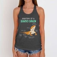 Anatomy Of A Bearded Dragon Bearded Dragon Lizard Pogona Reptile Women's Knotted Racerback Tank