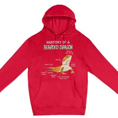 Anatomy Of A Bearded Dragon Bearded Dragon Lizard Pogona Reptile Premium Pullover Hoodie