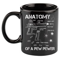Anatomy Of A Pew Pewer Ammo And Gun Meme Lovers 11oz C Handle Ceramic Mug