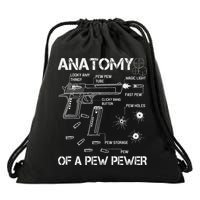 Anatomy Of A Pew Pewer Ammo And Gun Meme Lovers Drawstring Bag