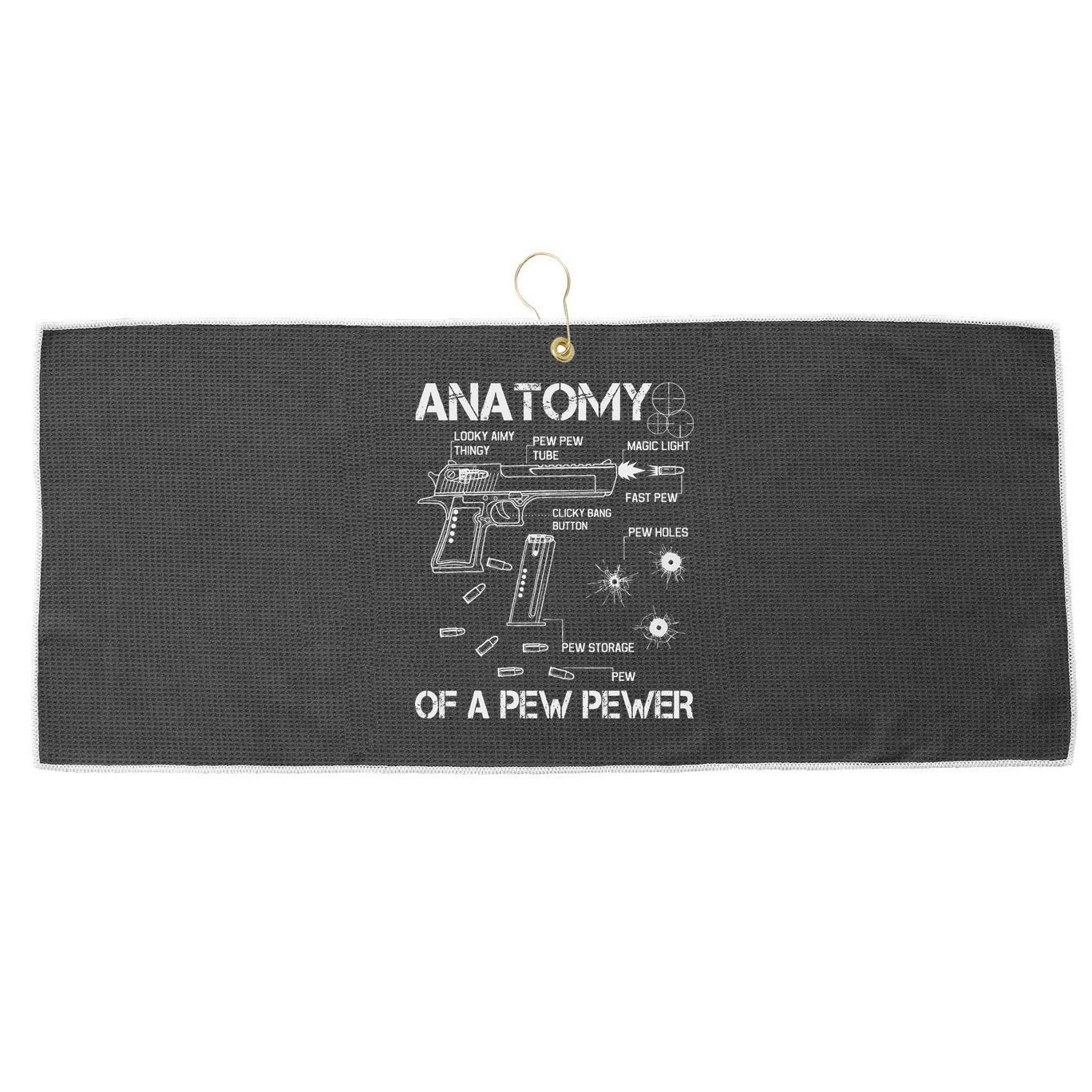 Anatomy Of A Pew Pewer Ammo And Gun Meme Lovers Large Microfiber Waffle Golf Towel