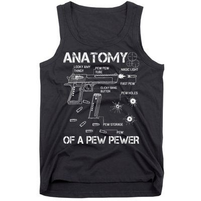 Anatomy Of A Pew Pewer Ammo And Gun Meme Lovers Tank Top