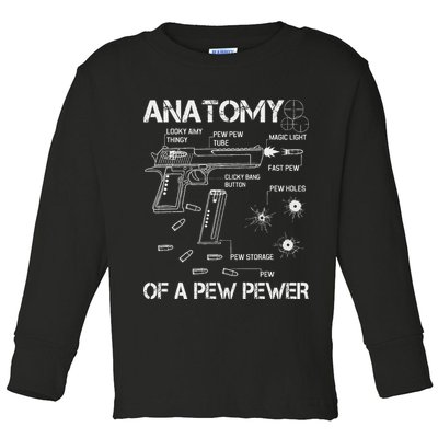 Anatomy Of A Pew Pewer Ammo And Gun Meme Lovers Toddler Long Sleeve Shirt