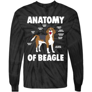 Anatomy Of A Beagle Meaningful Gift Tie-Dye Long Sleeve Shirt