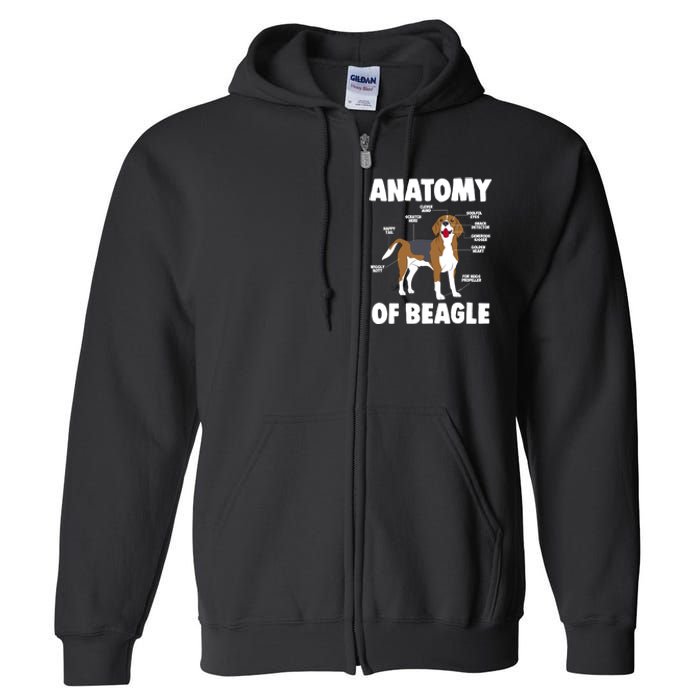 Anatomy Of A Beagle Meaningful Gift Full Zip Hoodie