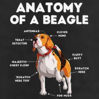 Anatomy of a Beagle Funny Beagle Dog Lover 7 Panel Mesh Trucker Snapback Hat