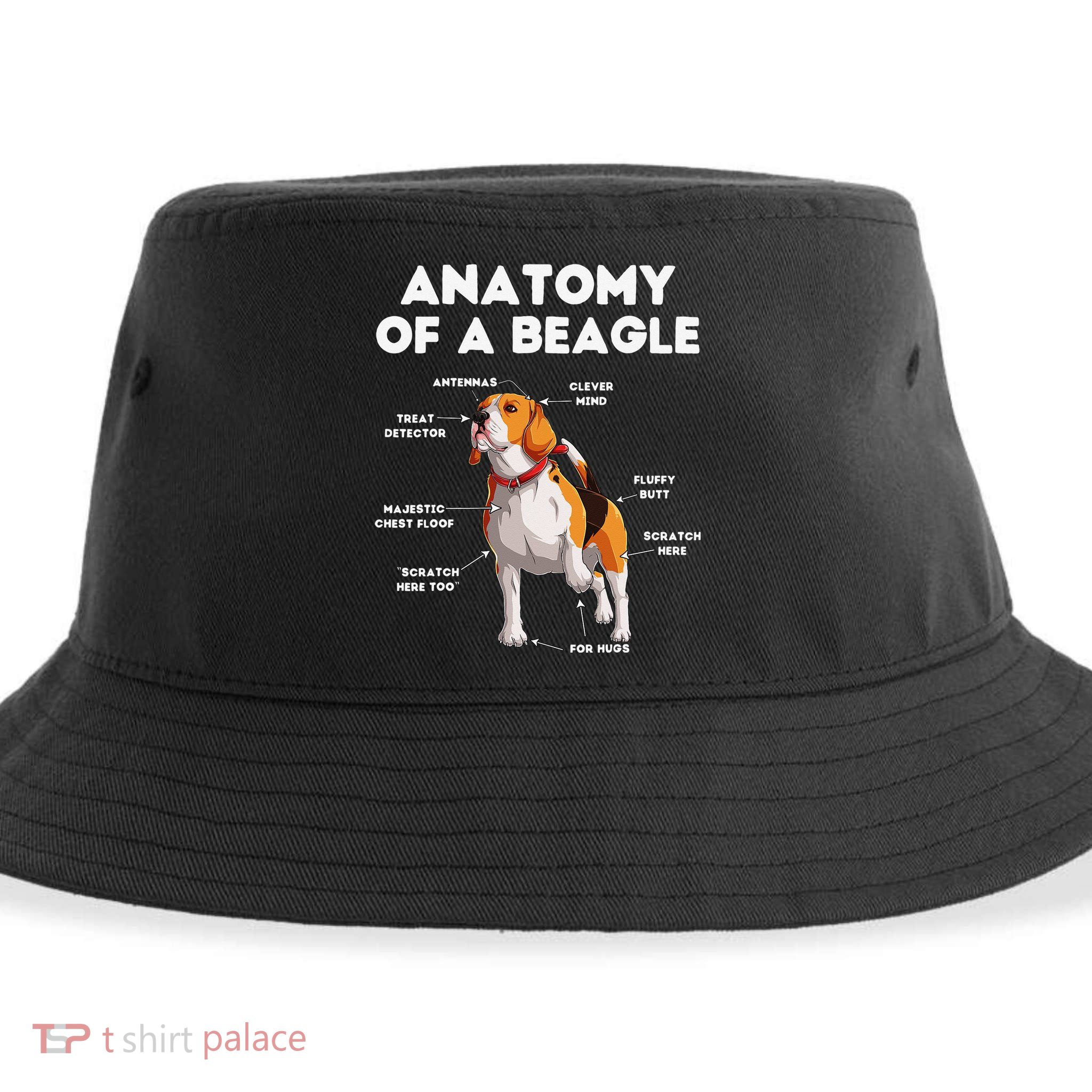 Anatomy of a Beagle Funny Beagle Dog Lover Sustainable Bucket Hat