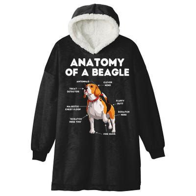 Anatomy of a Beagle Funny Beagle Dog Lover Hooded Wearable Blanket