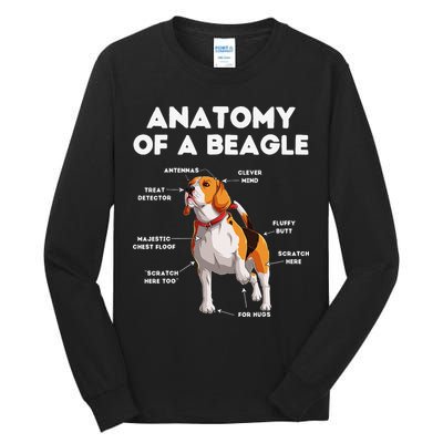 Anatomy of a Beagle Funny Beagle Dog Lover Tall Long Sleeve T-Shirt