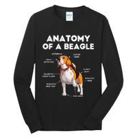 Anatomy of a Beagle Funny Beagle Dog Lover Tall Long Sleeve T-Shirt