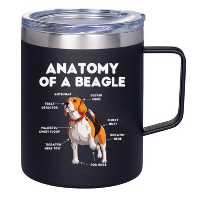 Anatomy of a Beagle Funny Beagle Dog Lover 12oz Stainless Steel Coffee Mug