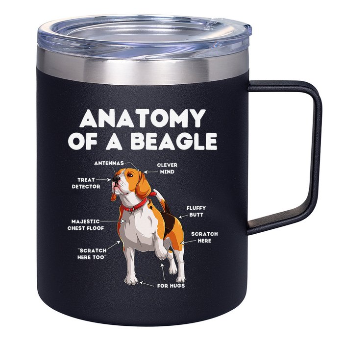 Anatomy of a Beagle Funny Beagle Dog Lover 12oz Stainless Steel Coffee Mug