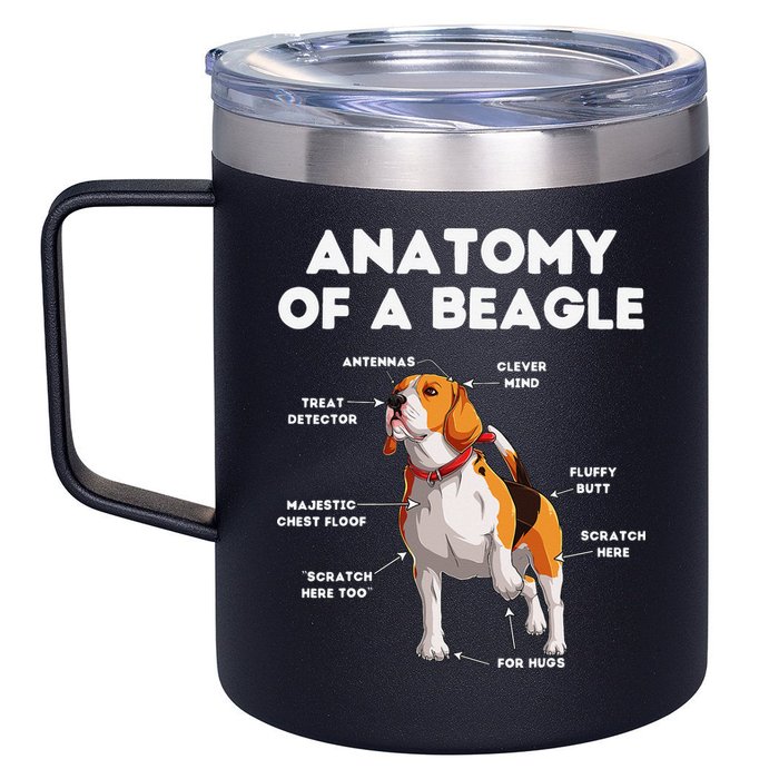 Anatomy of a Beagle Funny Beagle Dog Lover 12oz Stainless Steel Coffee Mug