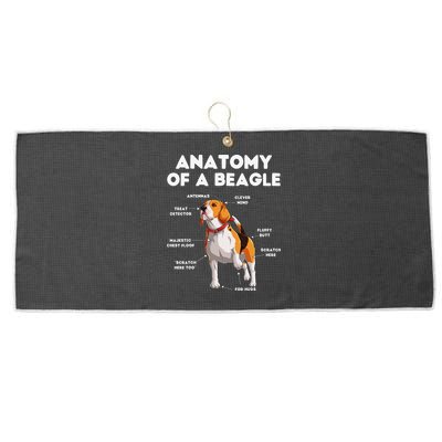 Anatomy of a Beagle Funny Beagle Dog Lover Large Microfiber Waffle Golf Towel