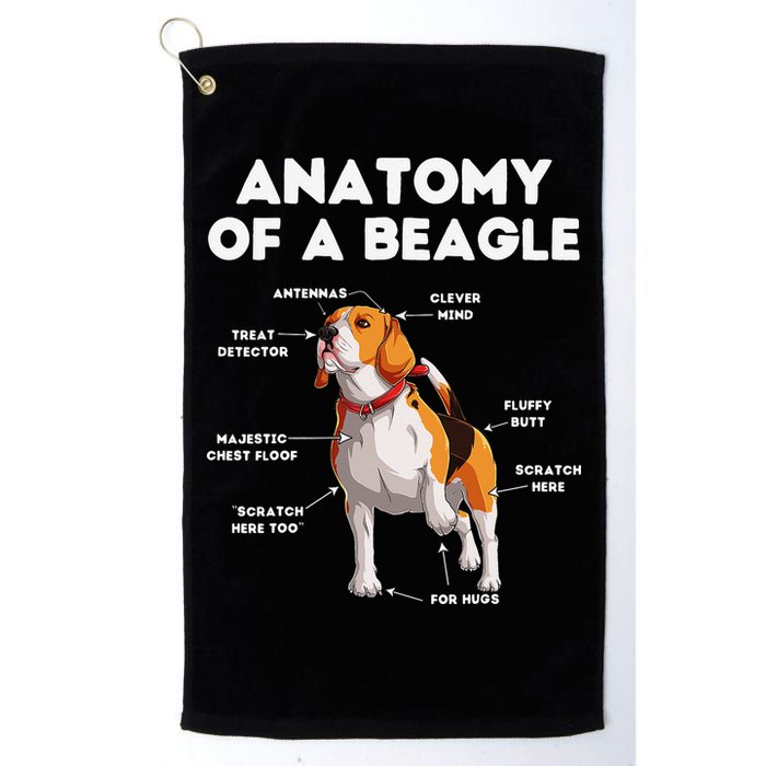 Anatomy of a Beagle Funny Beagle Dog Lover Golf Towel