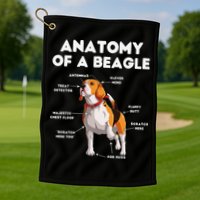 Anatomy of a Beagle Funny Beagle Dog Lover Golf Towel