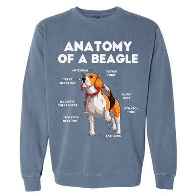 Anatomy of a Beagle Funny Beagle Dog Lover Garment-Dyed Sweatshirt
